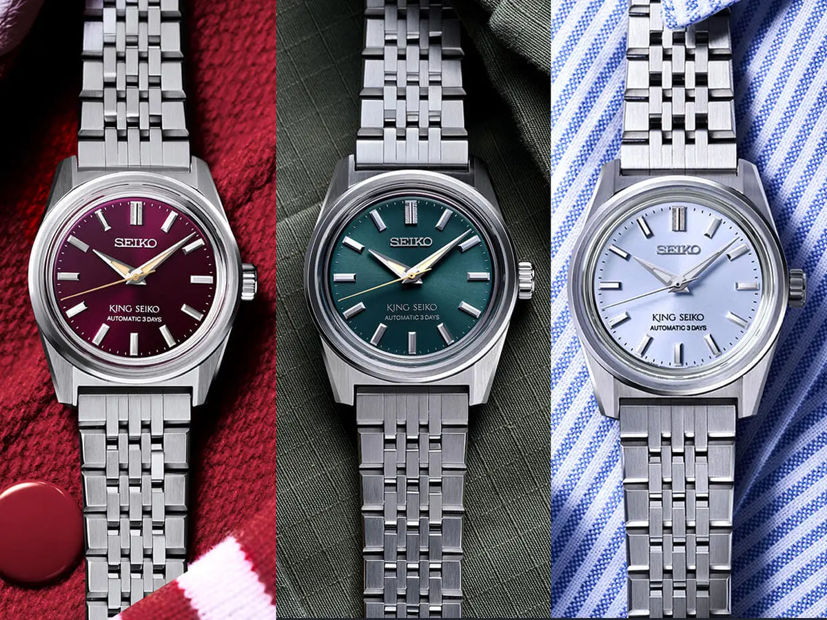 King Seiko 36.1 mm: il fascino classico rivive in tre colori esclusivi