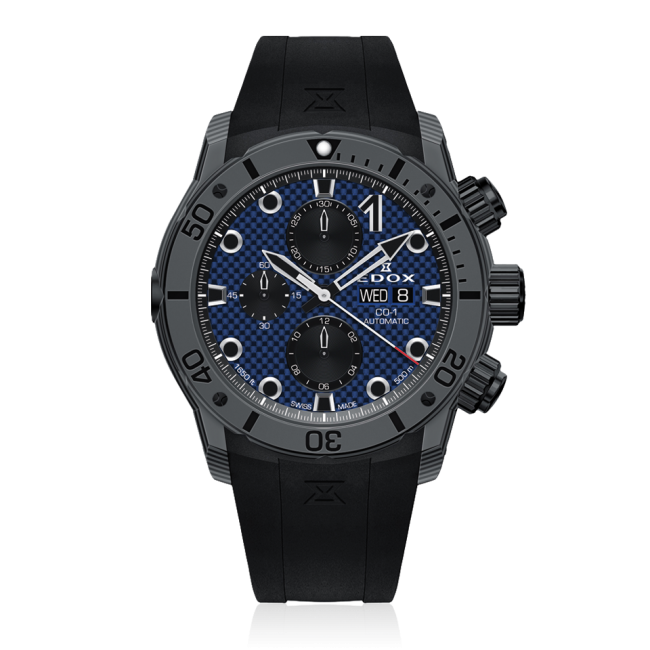 Edox CO-1 Carbon Chronograph Automatic 45mm 01125-CLNGN-BUNN