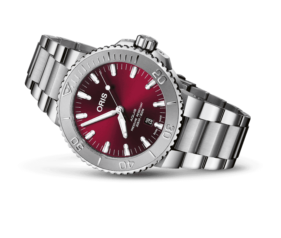 Oris Aquis Date Relief Cherry 43.50mm 01 733 7730 4158-07 8 24 05PEB