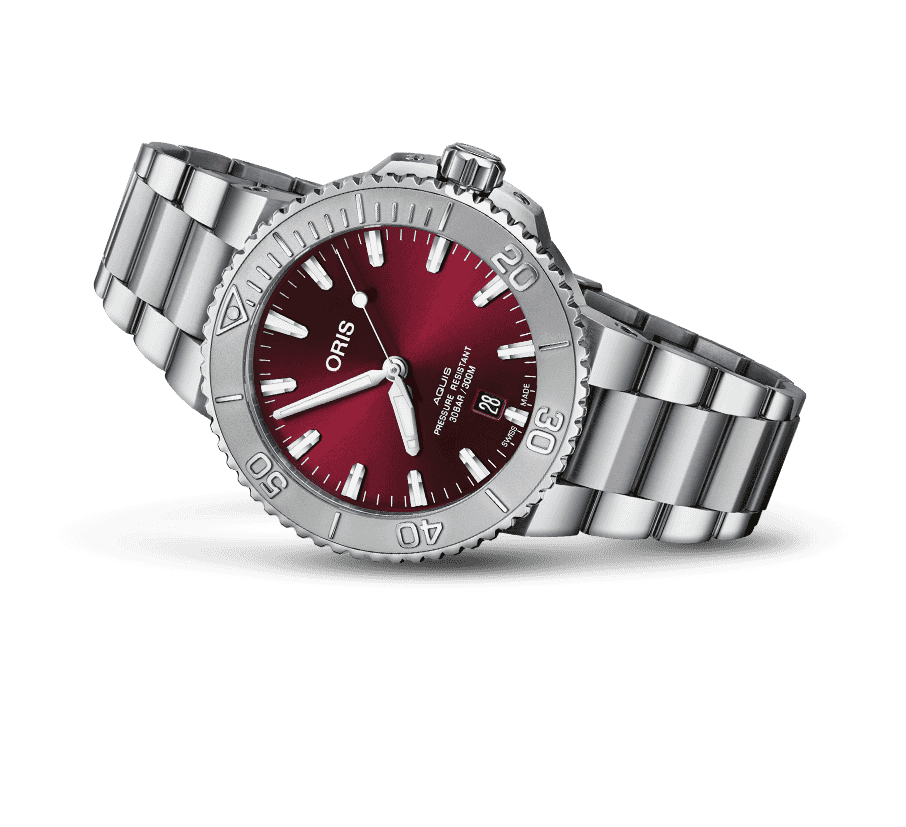 Oris Aquis Date Relief Cherry 41.50mm 01 733 7766 4158-07 8 22 05PEB