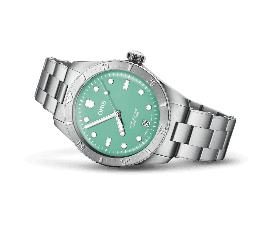 Oris Divers Sixty-Five 38mm Cotton Candy Vert 01 733 7771 4057-07 8 19 18