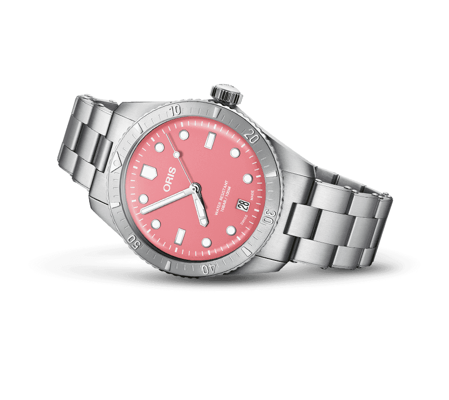 Oris Divers Sixty-Five 38mm Cotton Candy Rosa 01 733 7771 4058-07 8 19 18