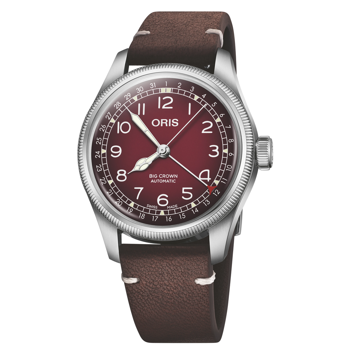 Oris Big Crown Pointer Date Cervo Volante 40mm Borgogna 01 754 7785 4038-Set