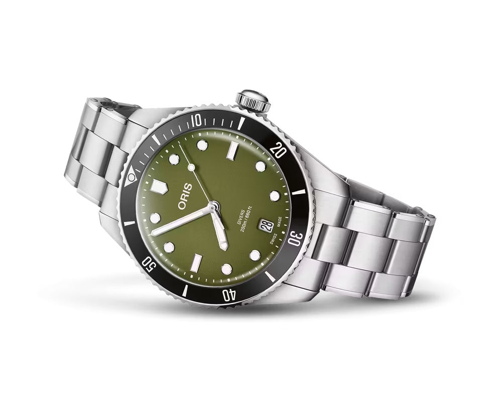 Oris Divers Date 39mm Olive Green 01 733 7795 4057-Set