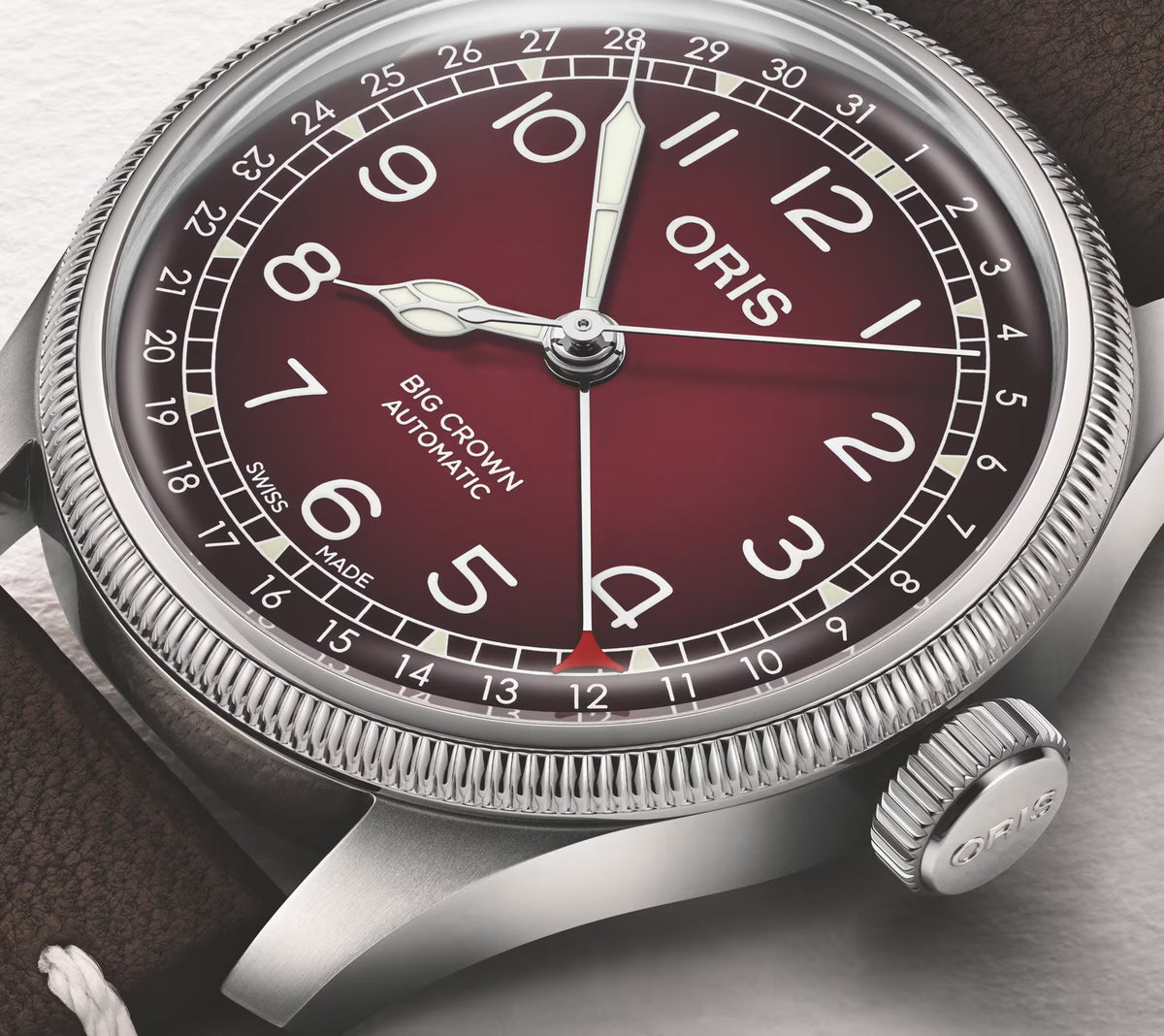Oris Big Crown Pointer Date Cervo Volante 40mm Borgogna 01 754 7785 4038-Set