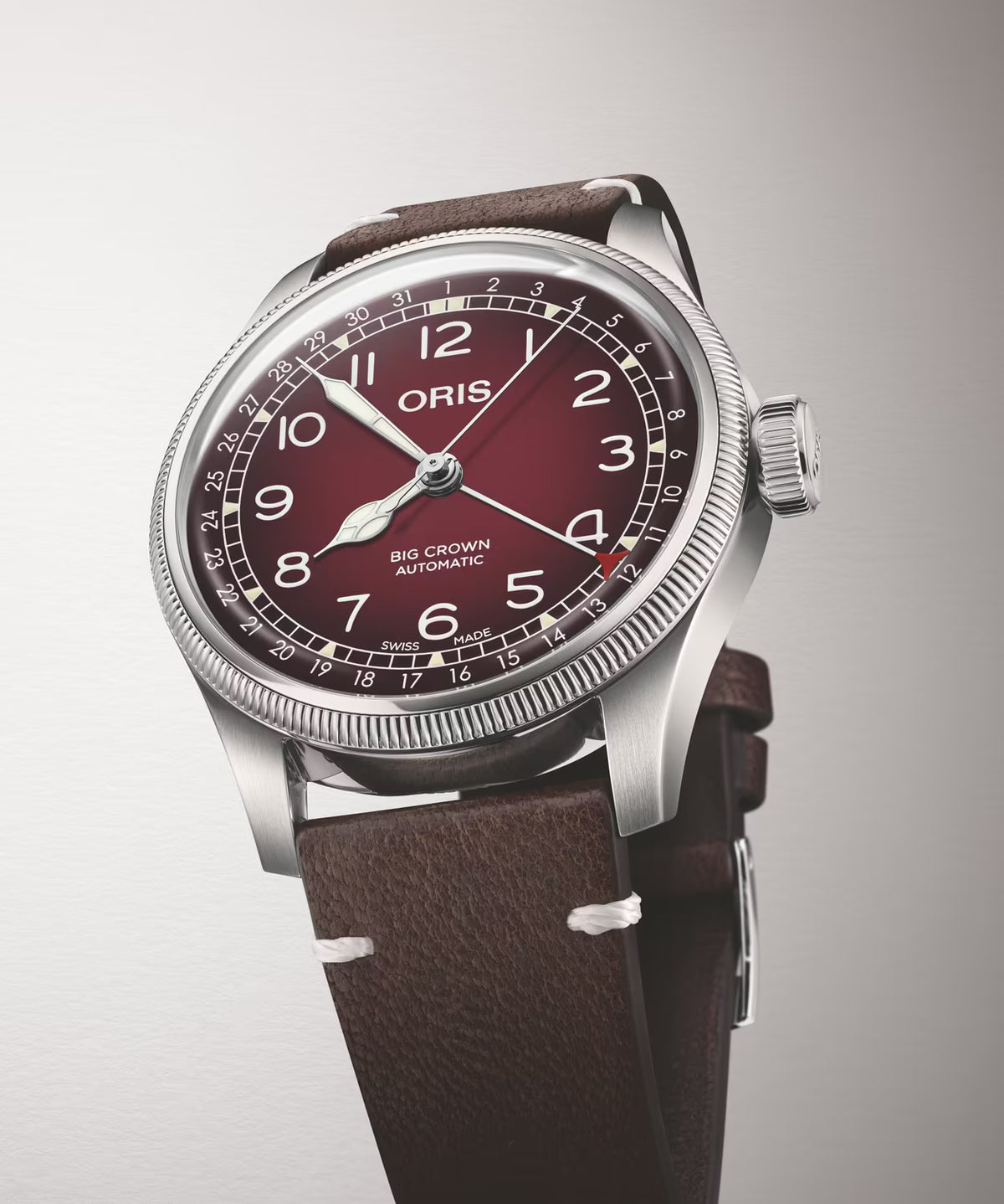 Oris Big Crown Pointer Date Cervo Volante 40mm Borgogna 01 754 7785 4038-Set