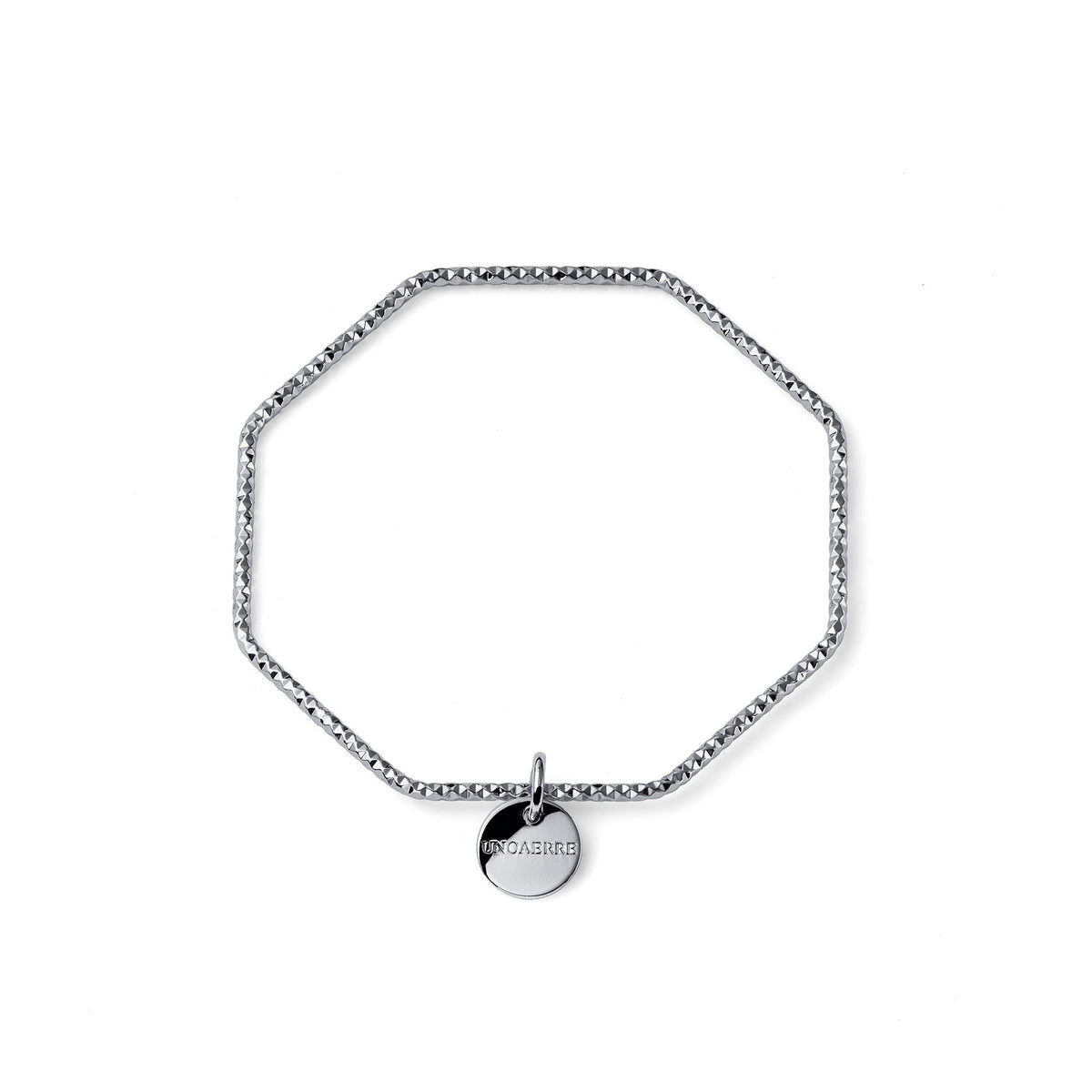 Unoaerre 2741 Octagonal Diamond-Cut Silver Rigid Bracelet 