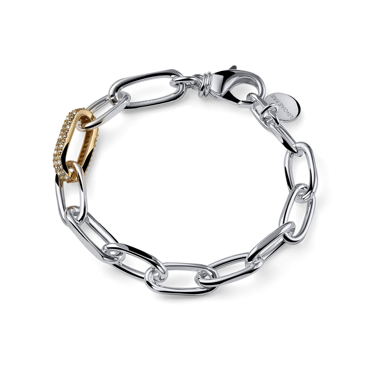 Unoaerre 2772 Two-Tone Bracelet with Zirconia Link 