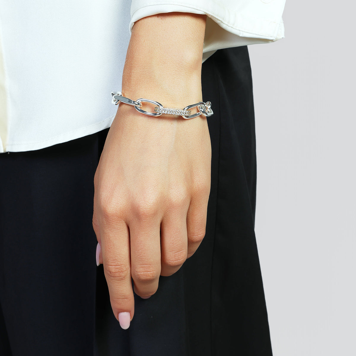 Unoaerre 2772 Two-Tone Bracelet with Zirconia Link 