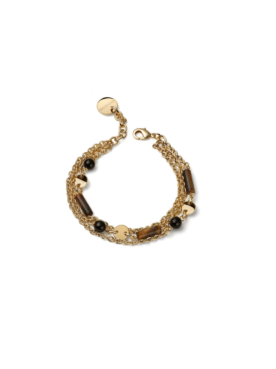 Bracciale Multifilo con Onice e Occhio di Tigre Unoaerre 2889