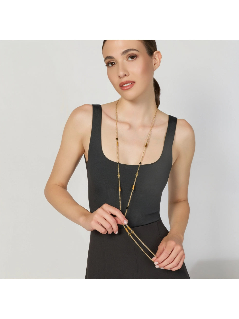 Collana Lunga Joya con Onice e Occhio di tigre Unoaerre 2897