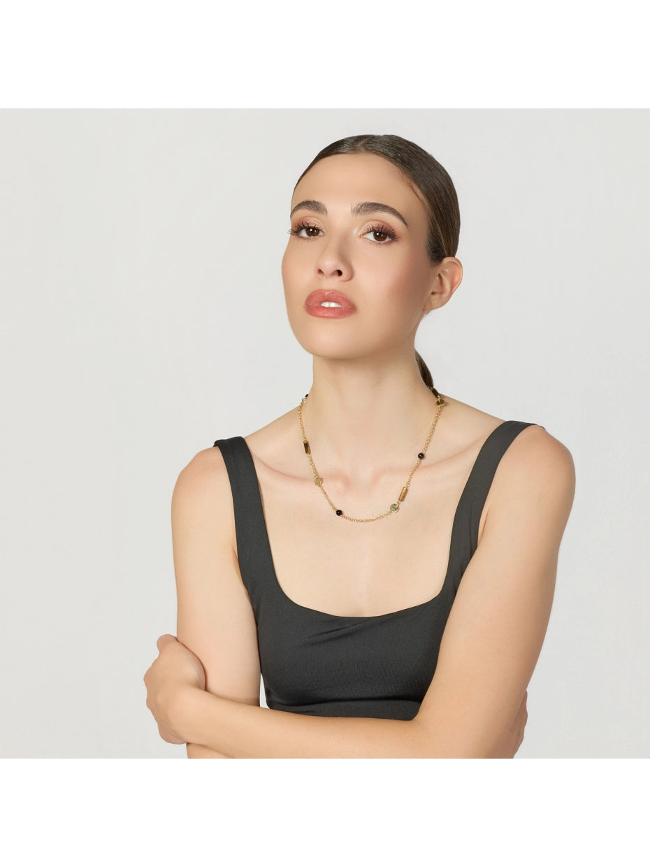 Collana Joya con Onice e Occhio di Tigre Unoaerre 2898
