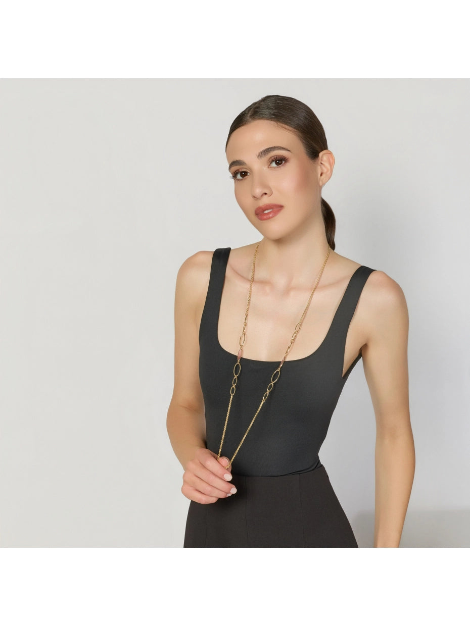 Collana Lunga Joya con Occhio di Gatto Rosa Unoaerre 2899