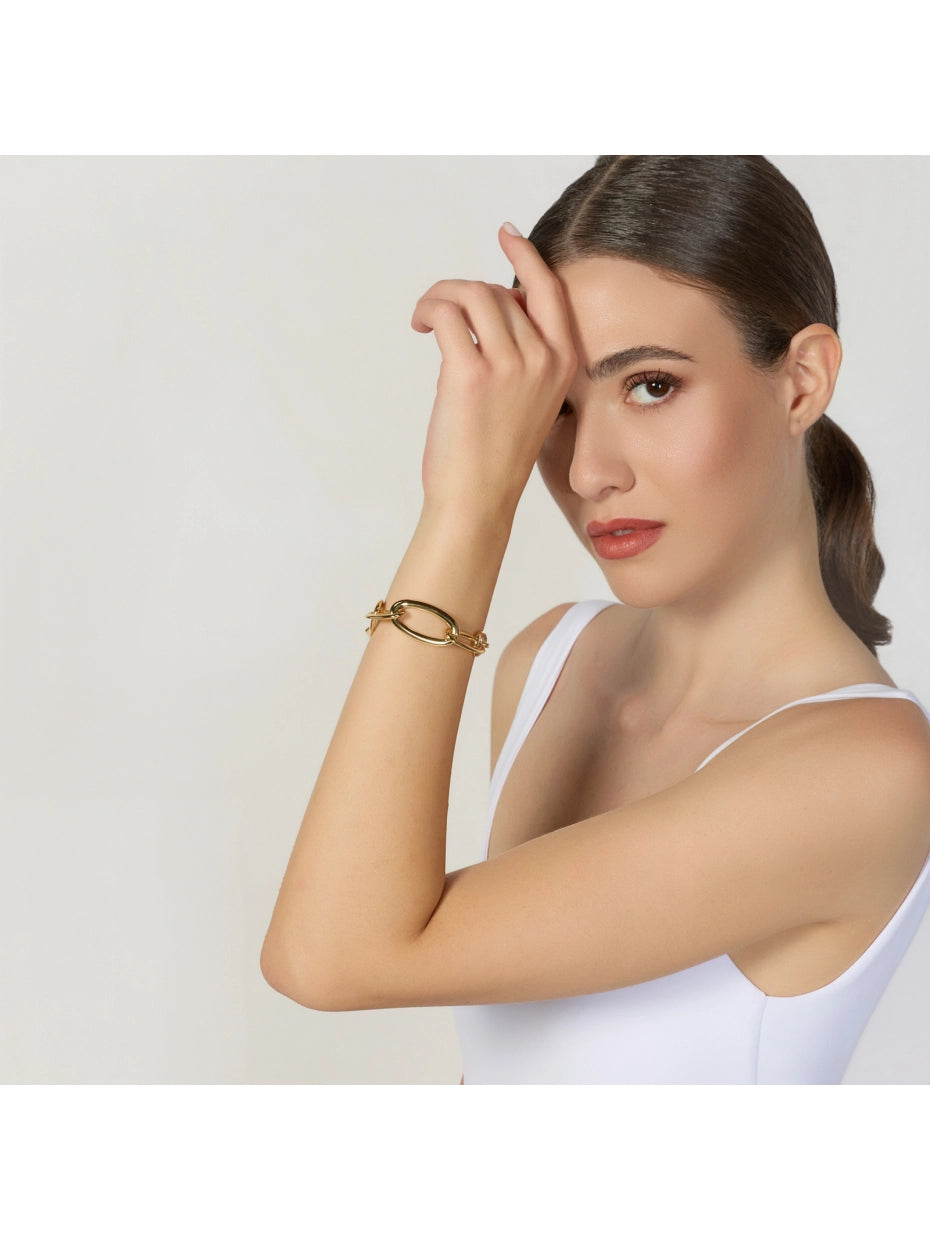Bracciale Catena Ovale Maxi Dorata Unoaerre 2910