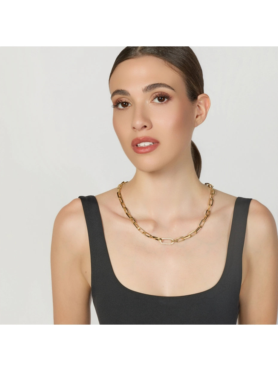 Collana in Catena Ovale Dorata Unoaerre 2916