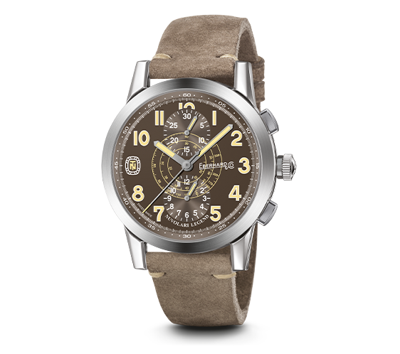 Eberhard &amp; Co Tazio Nuvolari Legend Grande Taille "BROWN HELMET" 31138.02 CP 