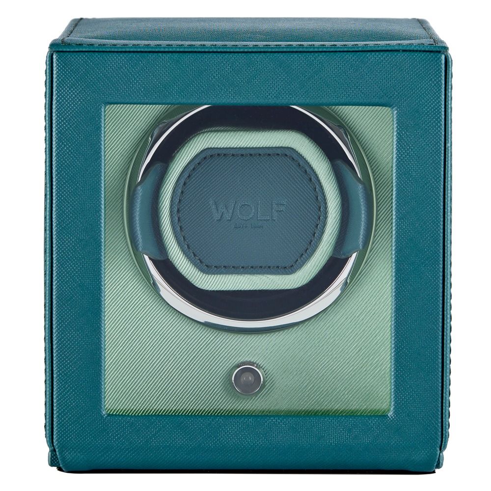 Cub Seltzer Single Watch Winder with Cover - Teal/Mint