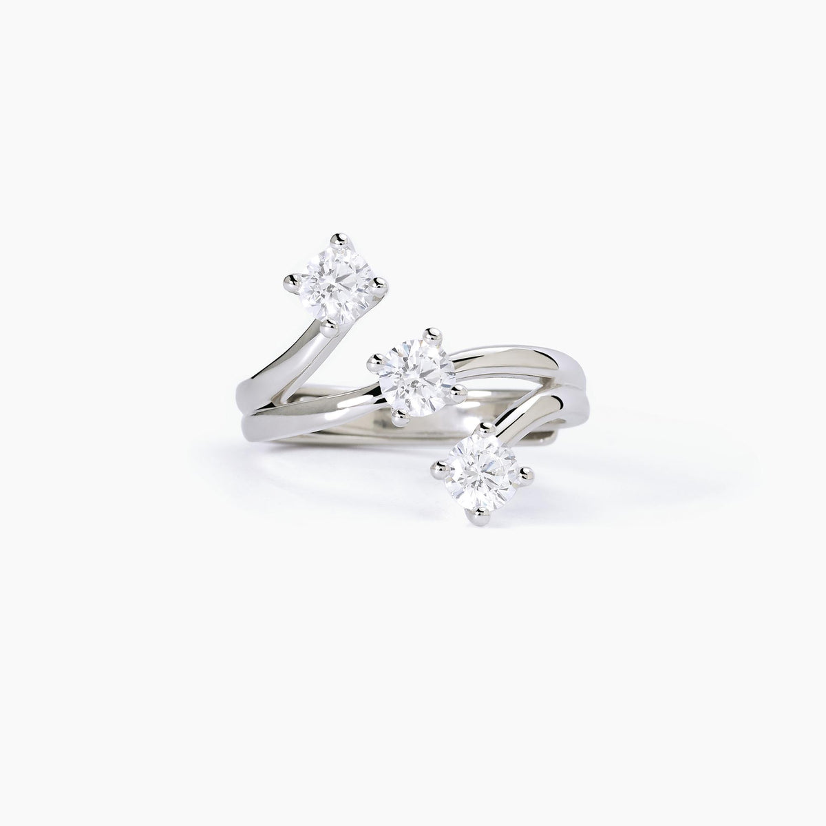 Adjustable trilogy ring in silver Mabina 523290