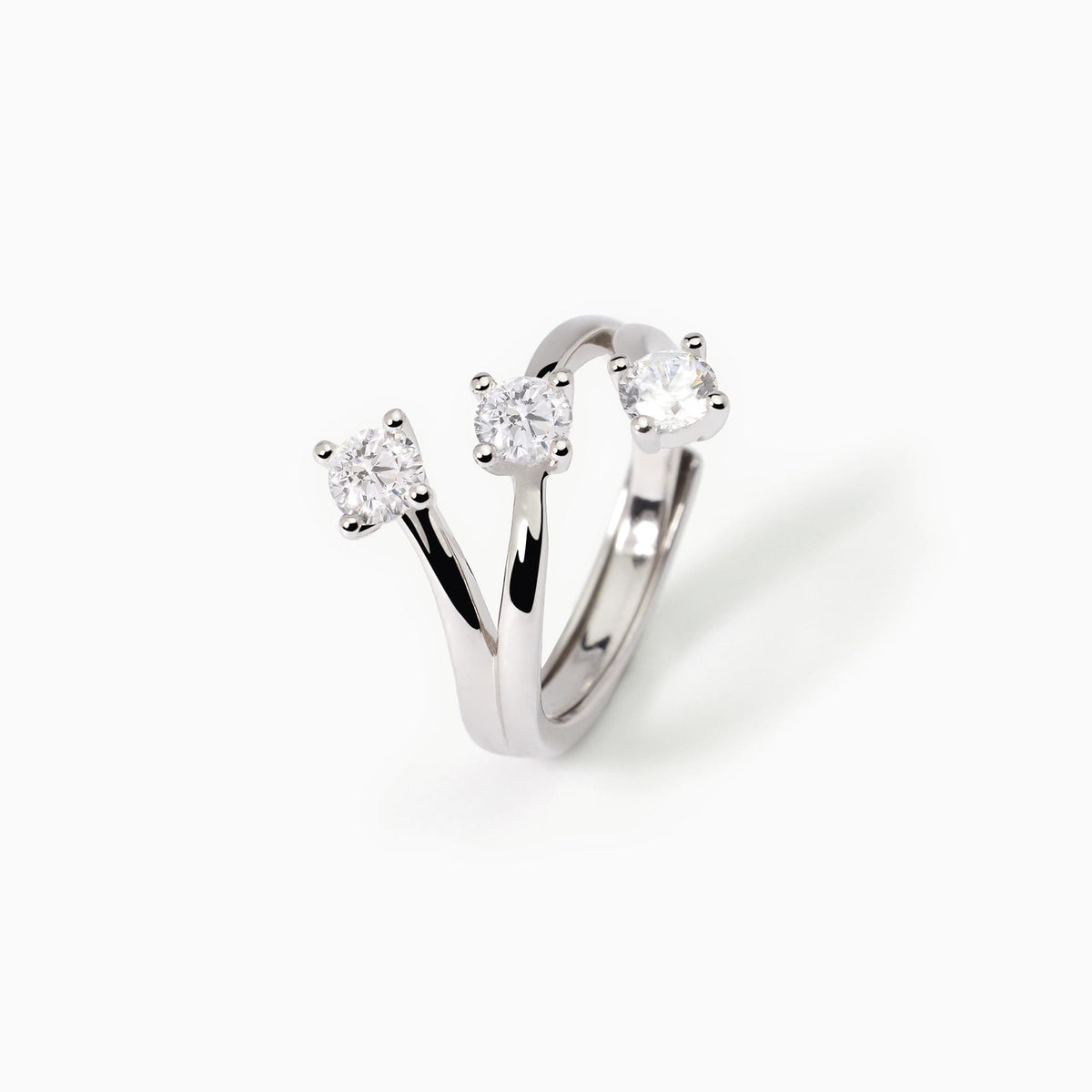 Adjustable trilogy ring in silver Mabina 523290