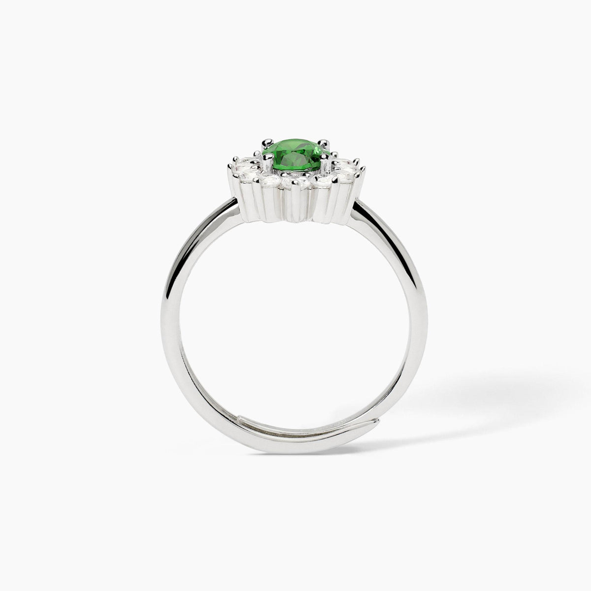 Mabina Jewelry Synthetic Emerald Silver Ring 523359