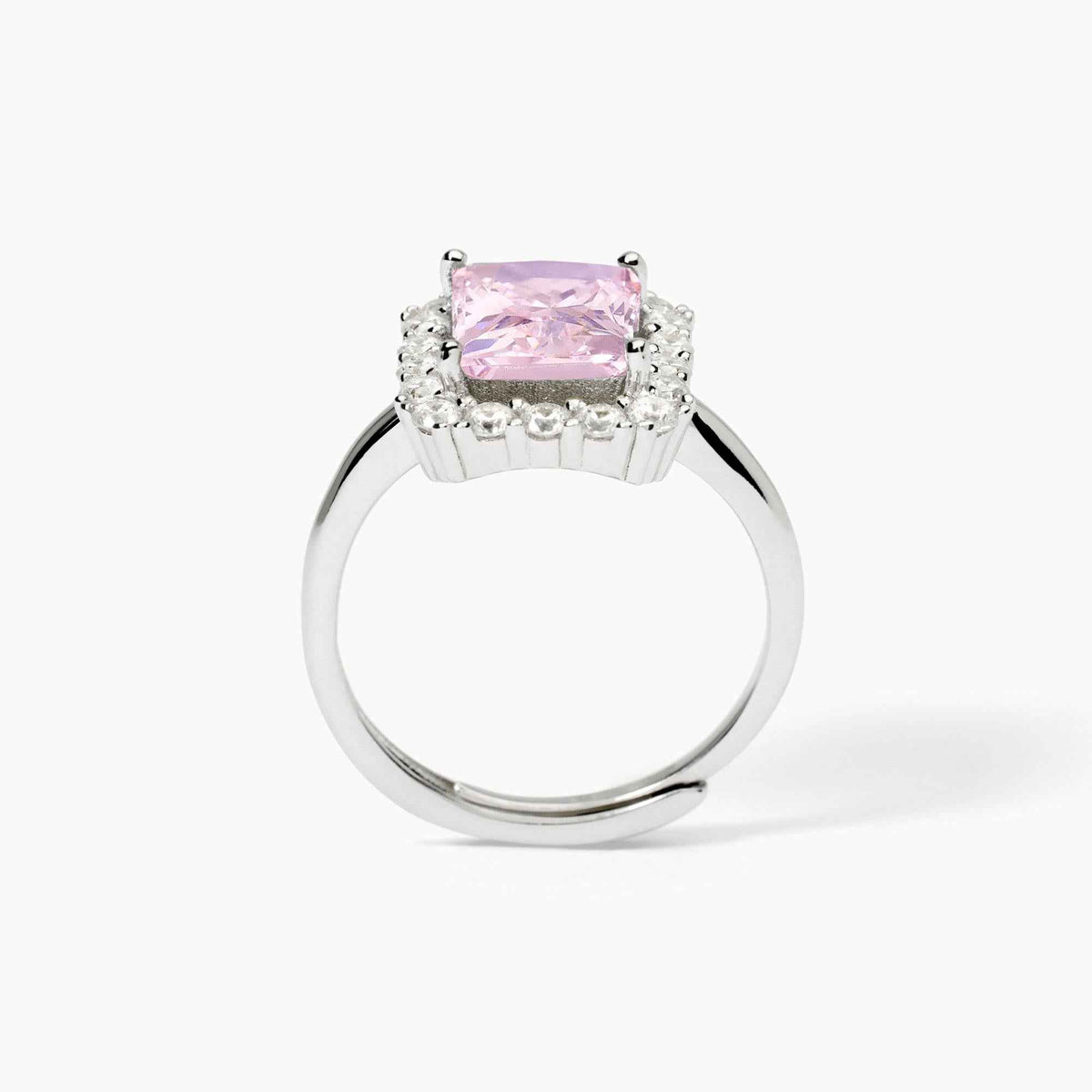 Mabina Gioielli Silver Ring with pink zircon 523365