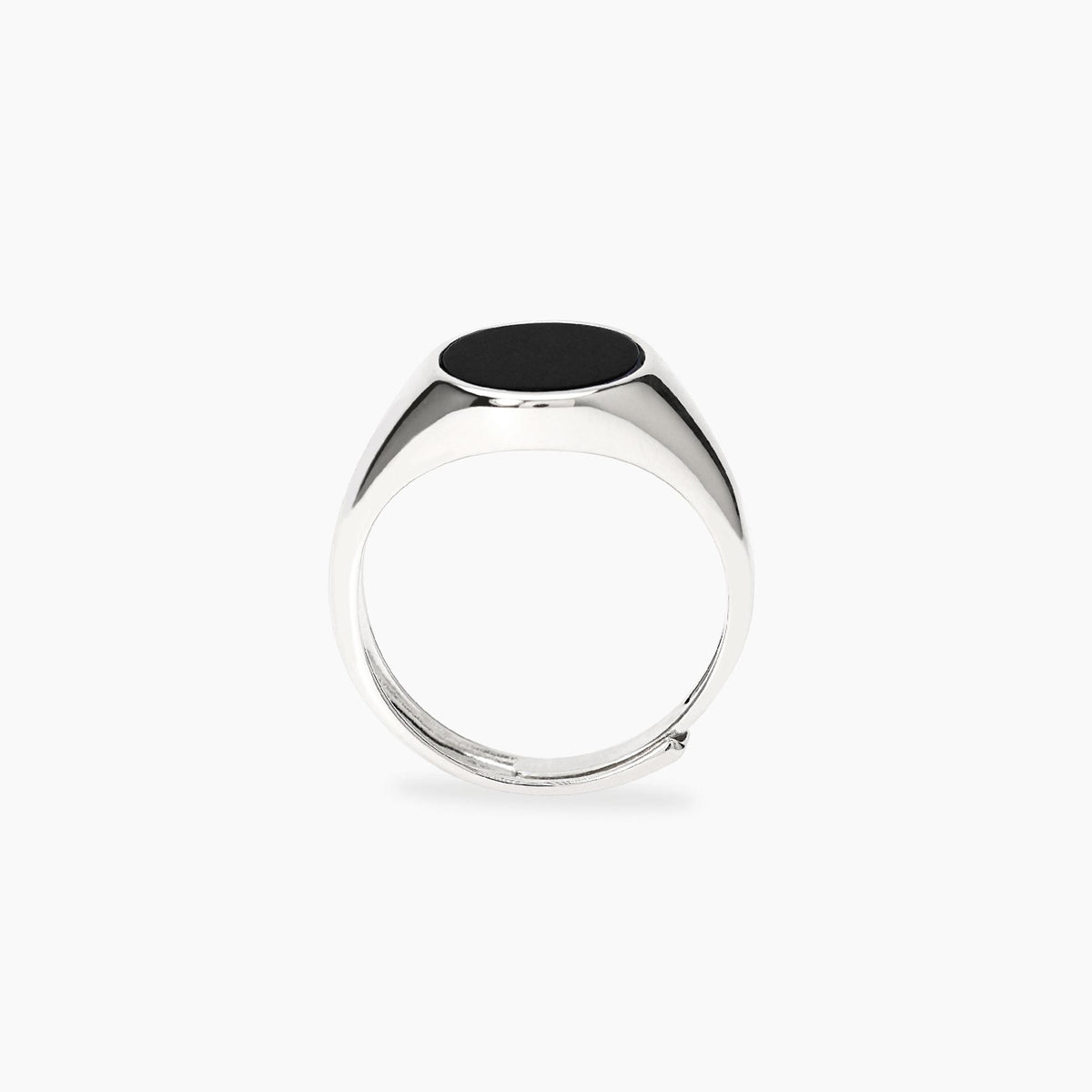 Anillo ovalado de plata y ónice Mabina Gioielli 523499