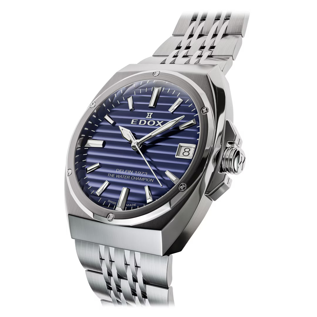 Edox Delfin 1973 Date Quartz 41mm 53032 3M BUIN