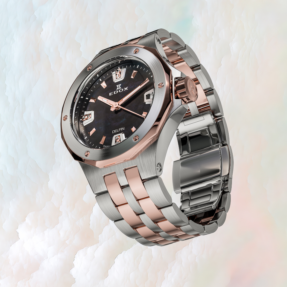 Edox Delfin The Original Date Dama 33mm 53100-357RM-NANRND