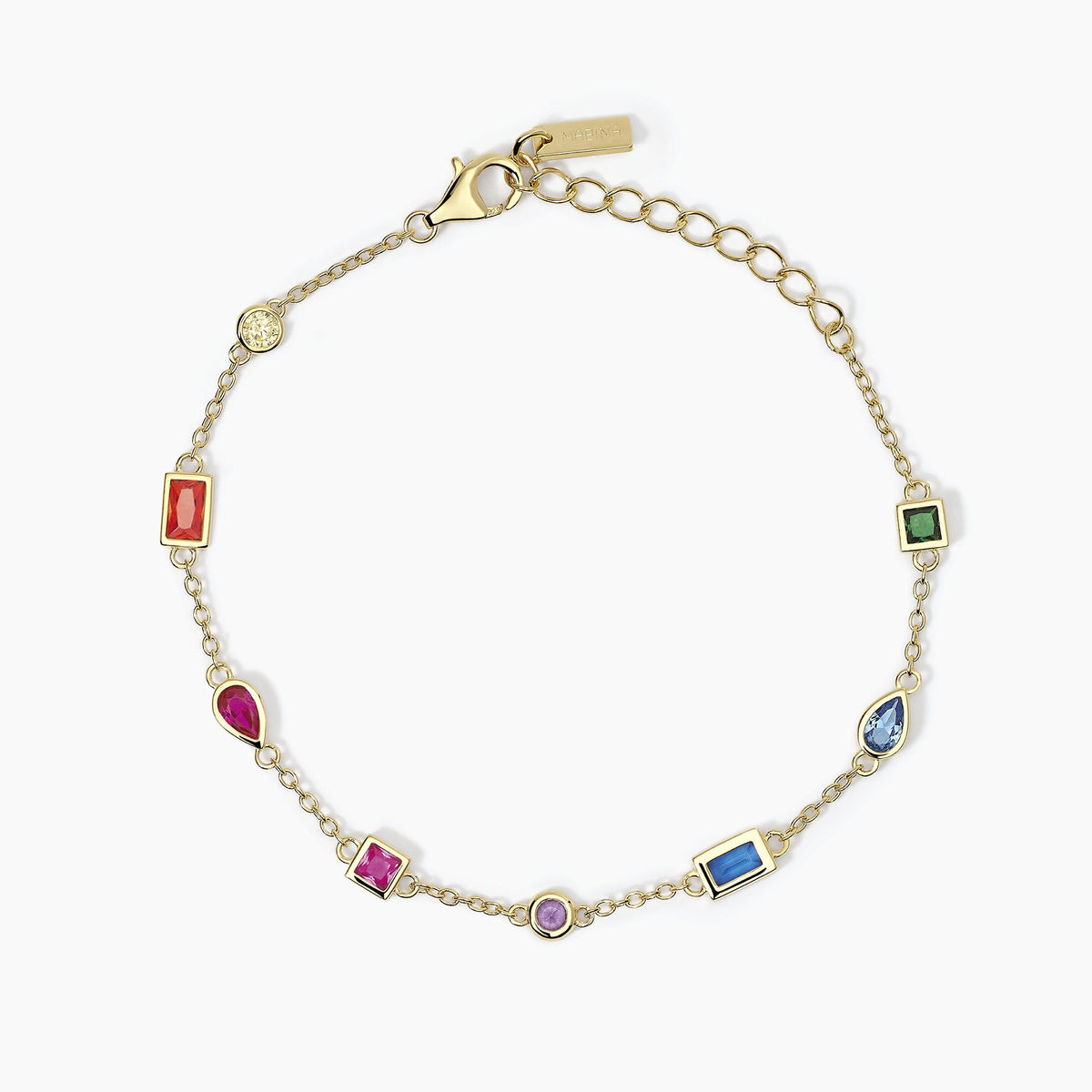 Bracciale in argento placcato oro con zirconi multicolor Mabina 533746