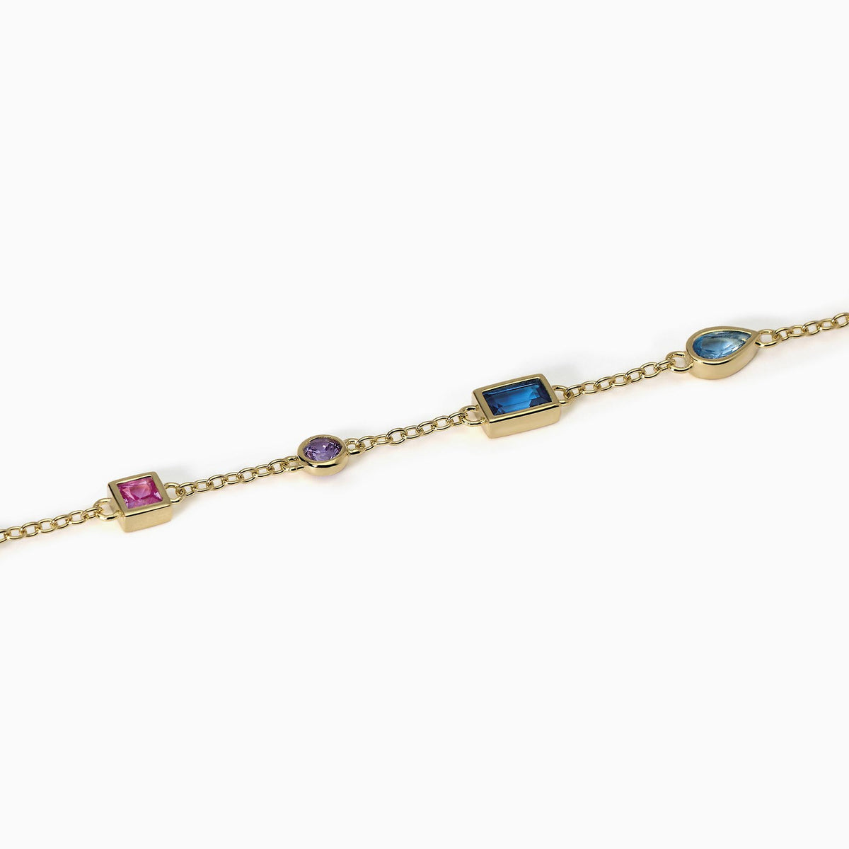 Bracciale in argento placcato oro con zirconi multicolor Mabina 533746