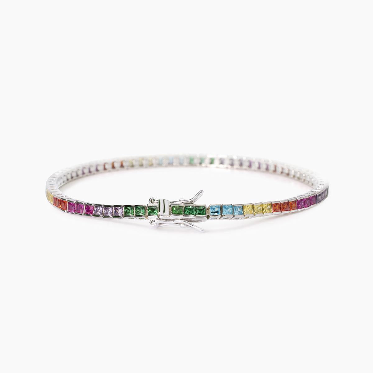 Tennis bracelet with multicolor zircons Mabina 533881-18