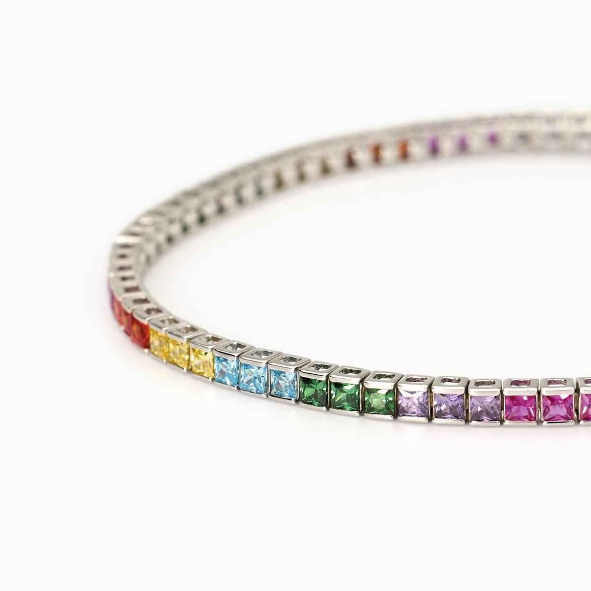 Tennis bracelet with multicolor zircons Mabina 533881-18