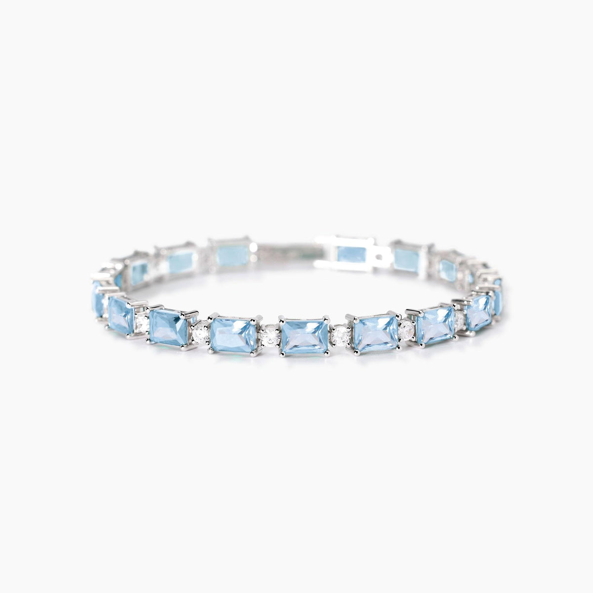 Bracciale in argento con acquemarine sintetiche Mabina 533940-17