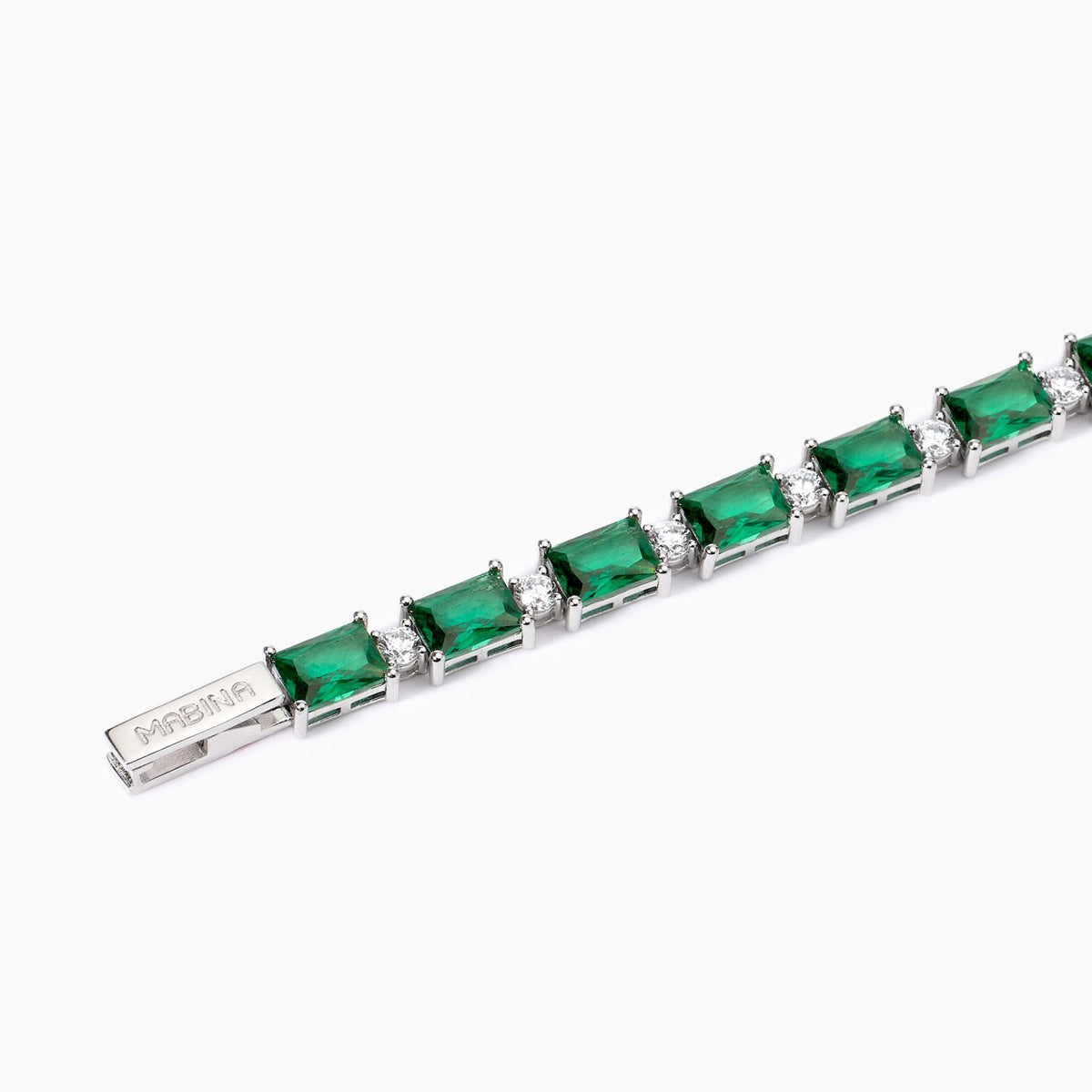 Mabina 533941-17 Synthetic Emerald Silver Bracelet