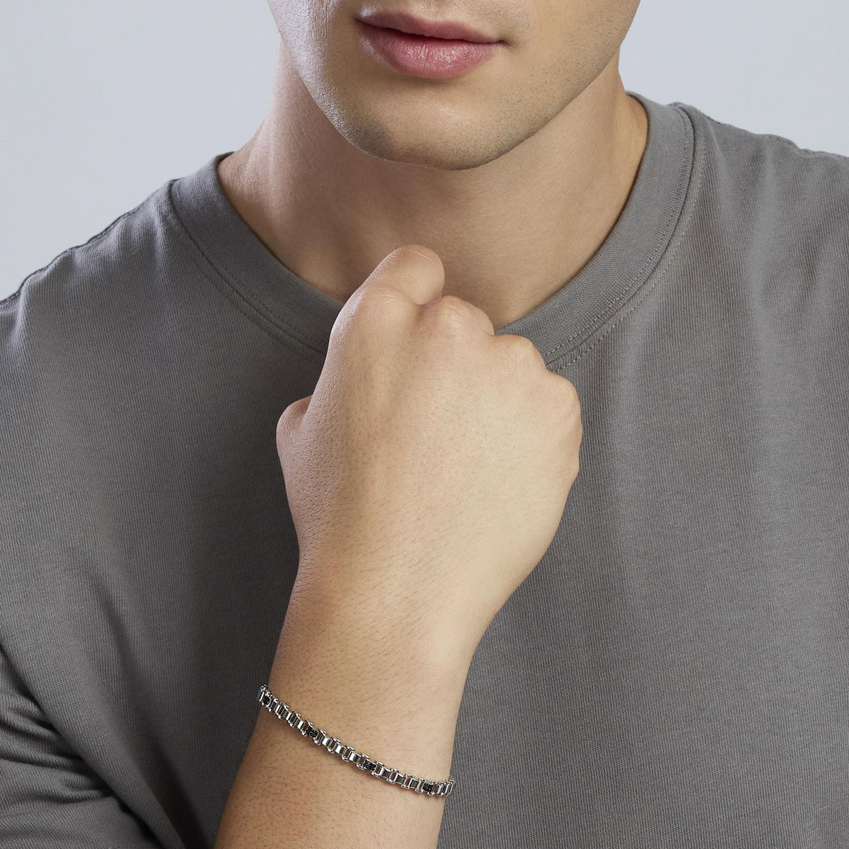 Bracciale Uomo Bracciale con elementi e zirconi neri 534083