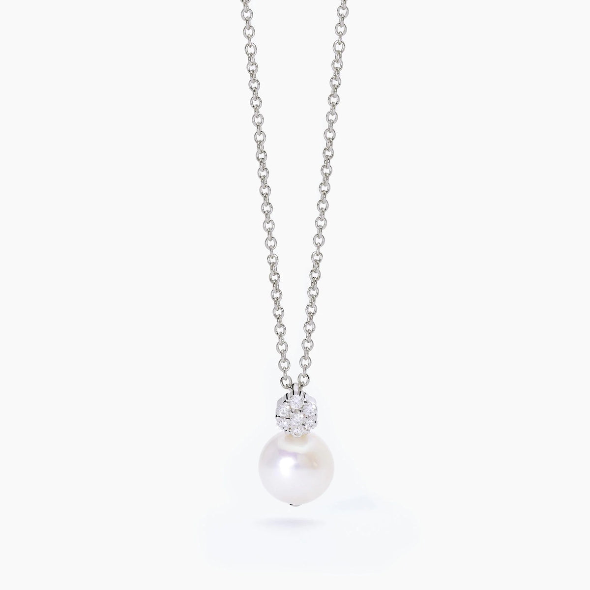 Girocollo da donna in argento con perla coltivata e zirconi Mabina Gioielli 553546