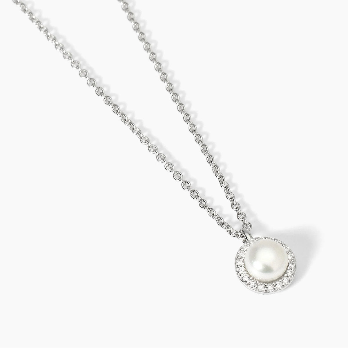 Girocollo da donna in argento con perla coltivata e zirconi Mabina Gioielli 553674