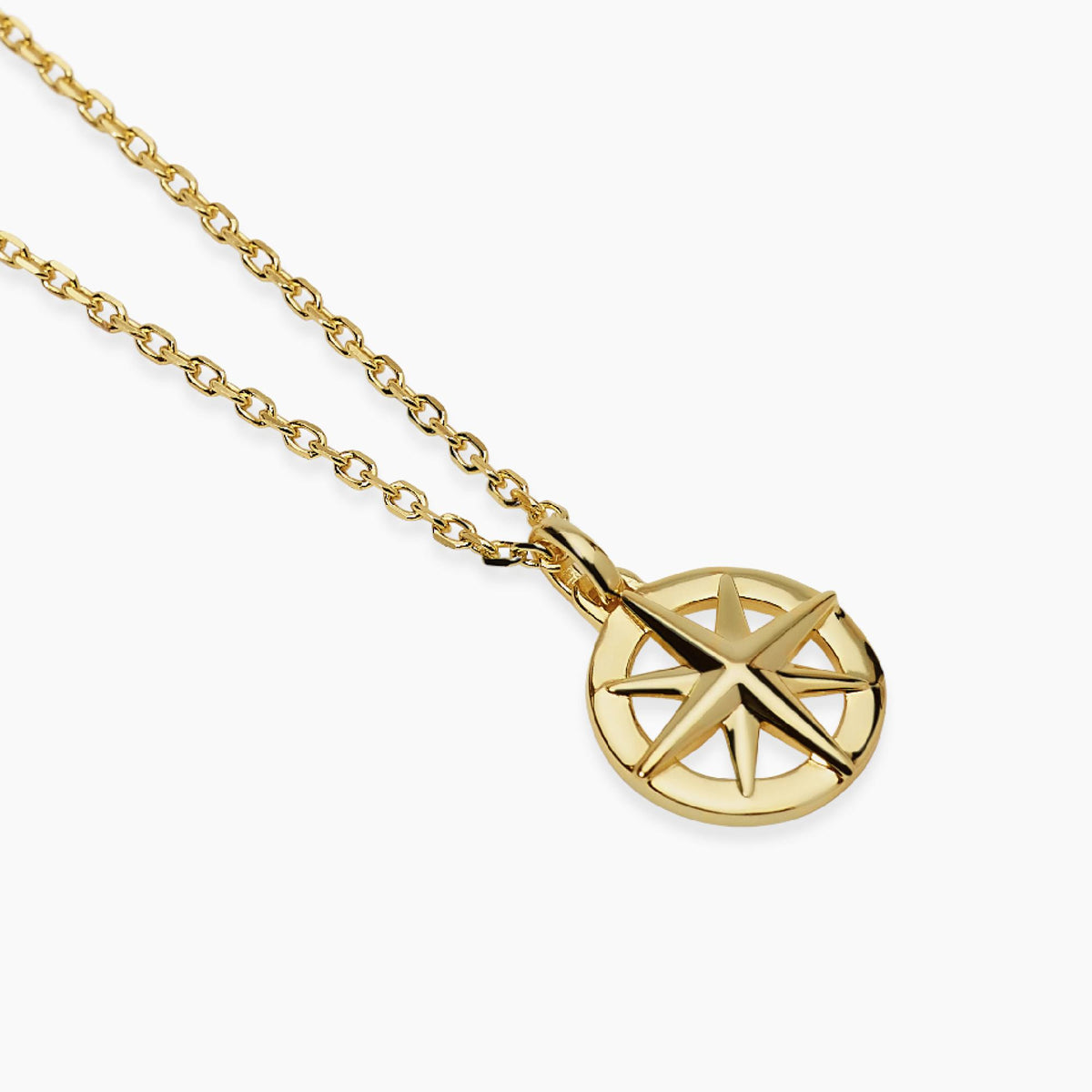 Collier homme en argent doré avec rose des vents Mabina Gioielli 553873