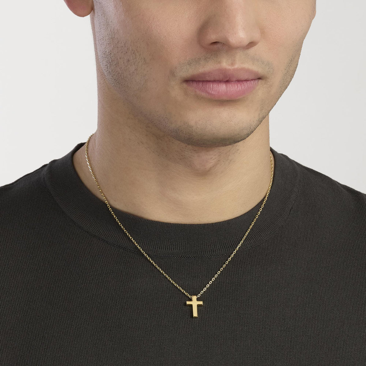 Collier homme en argent doré avec croix Mabina Gioielli 553874