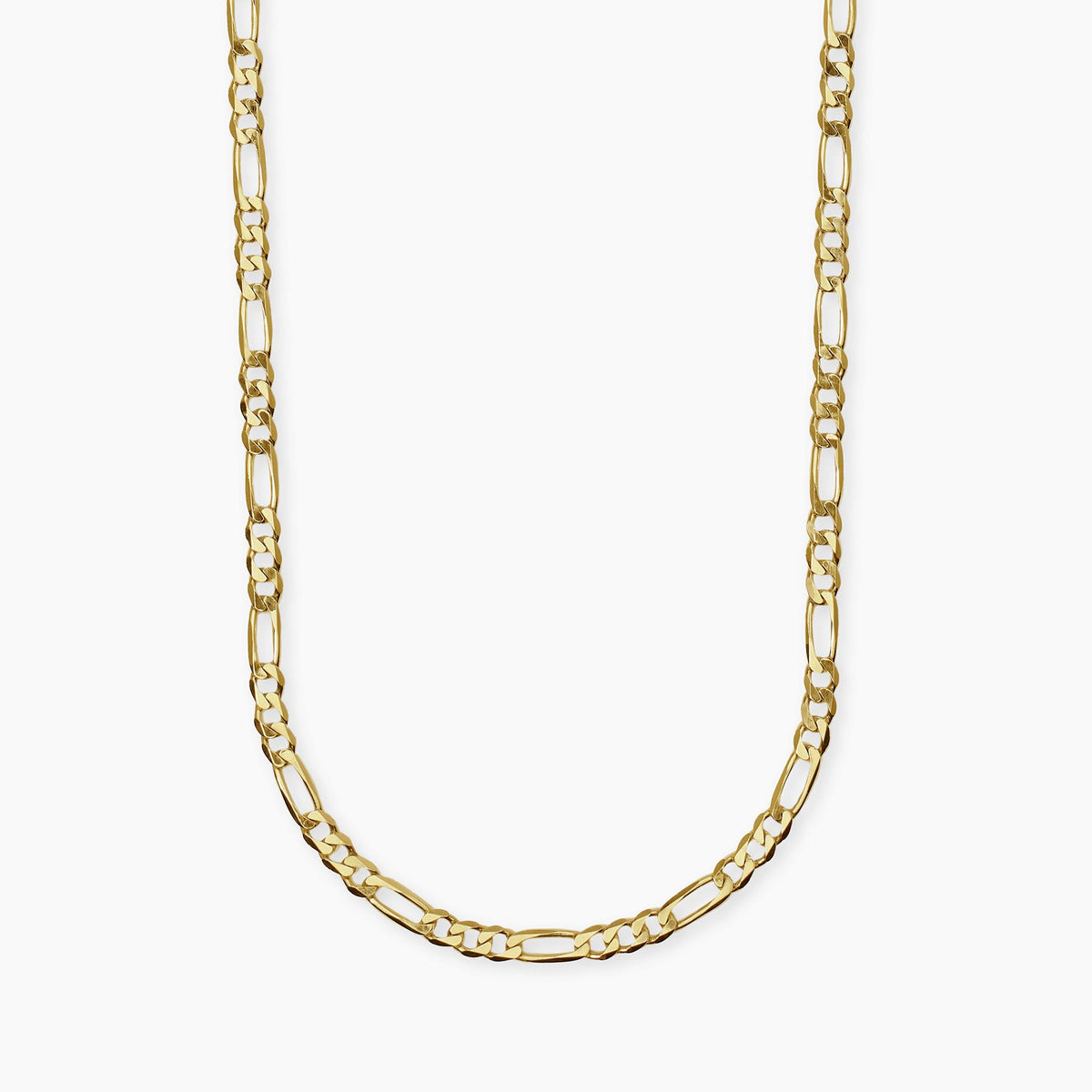 Collar de plata dorada con cadena figaro para hombre Mabina Joyas 553876