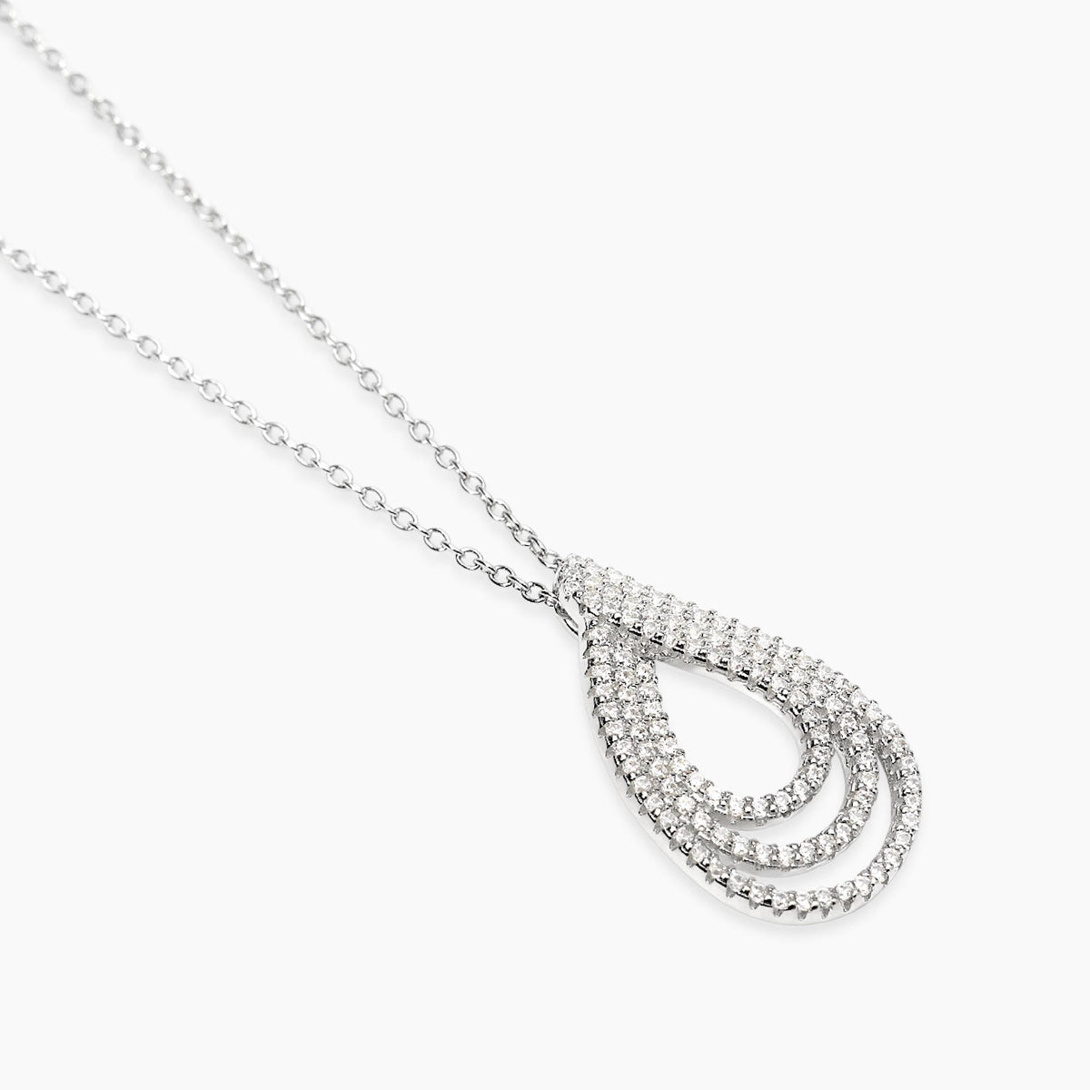 Halskette mit tropfenförmigem Zirkonia-Anhänger Mabina Silber 553883