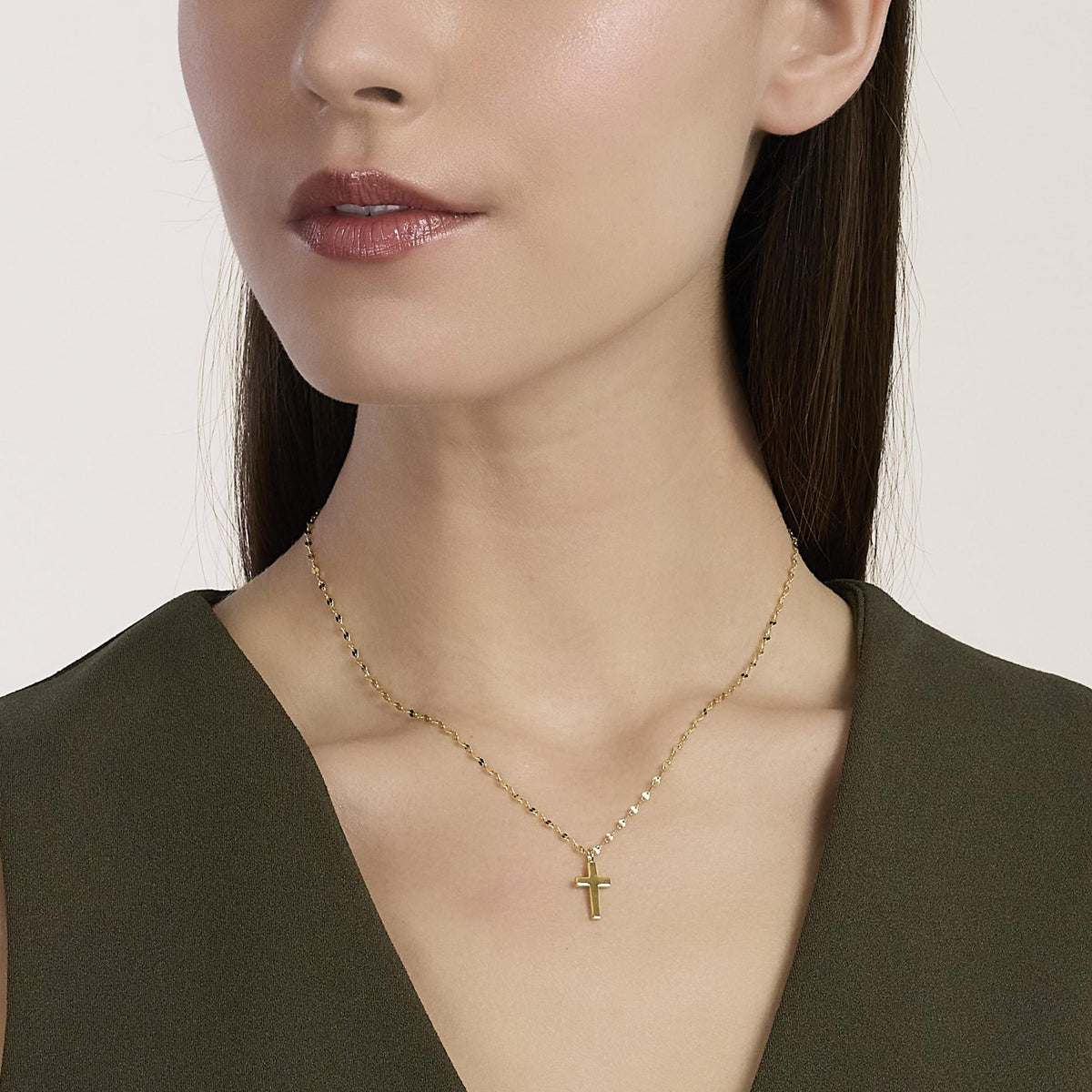 Gold-plated silver necklace with Mabina cross 553889