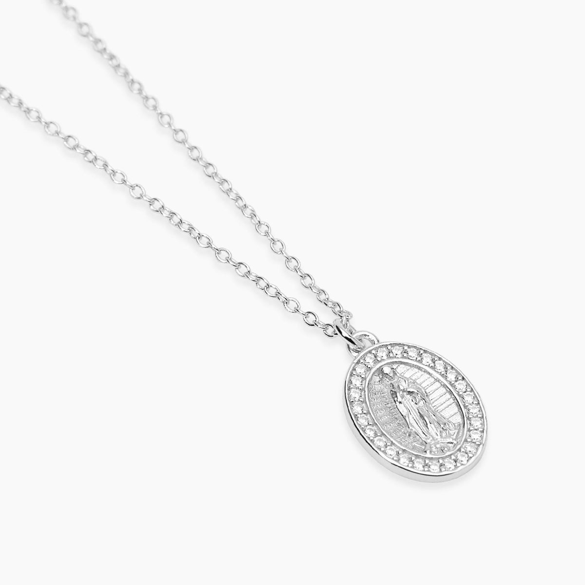 Girocollo con pendente argento  Madonnina e zirconi Mabina Gioielli 553894