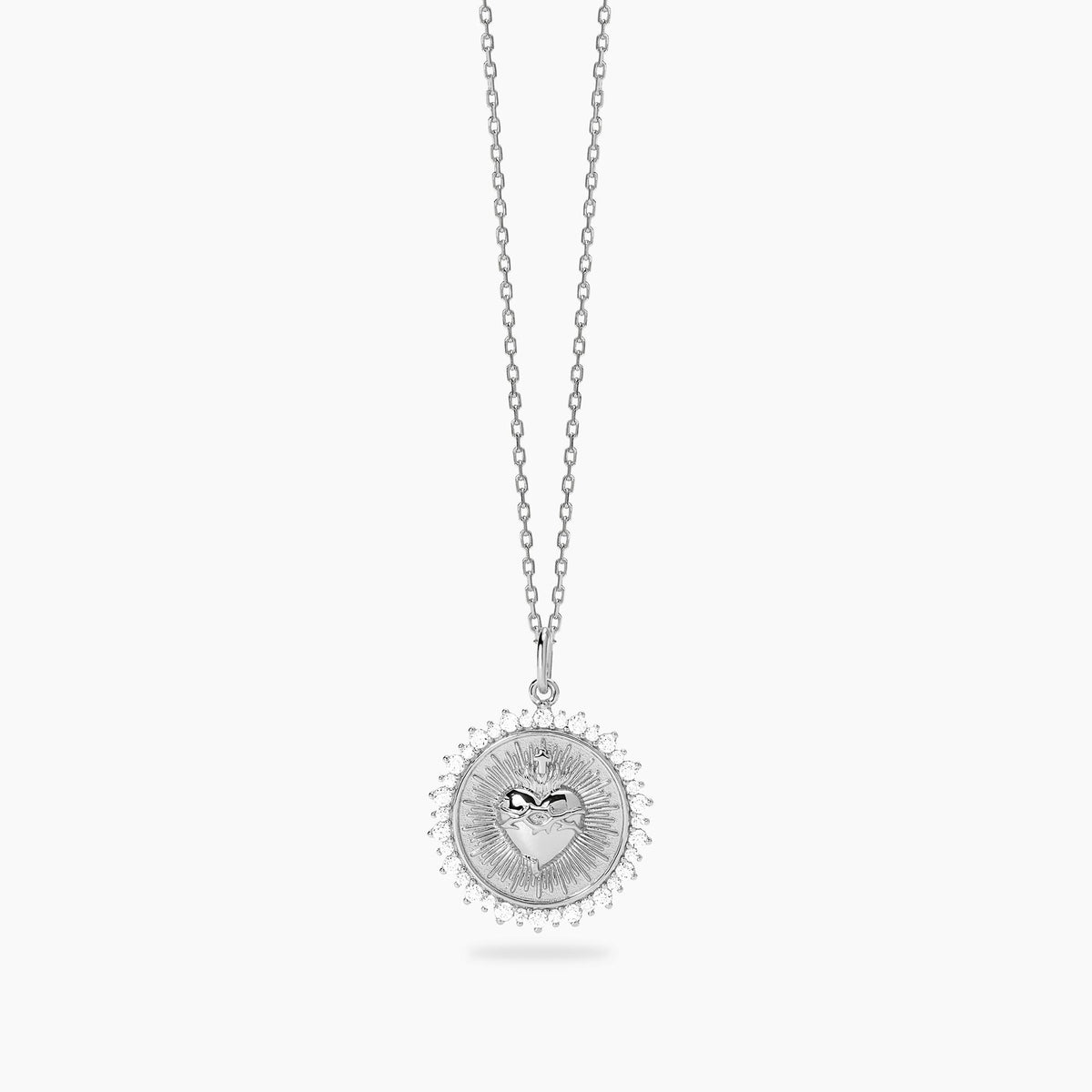 Gargantilla con colgante de plata Sagrado Corazón Mabina Joyas 553896