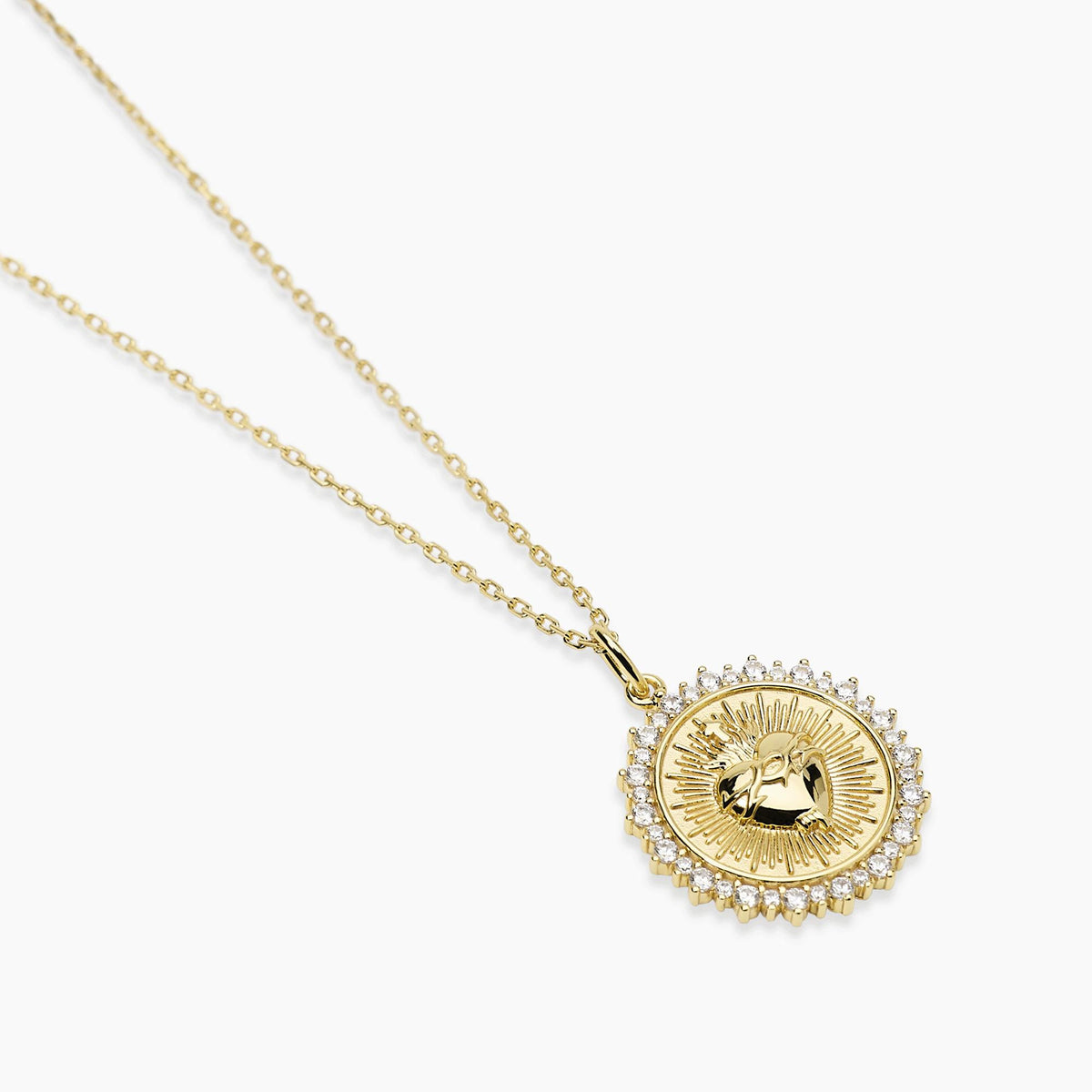 Gargantilla con colgante de plata Dorado Sagrado Corazón Mabina Joyas 553897