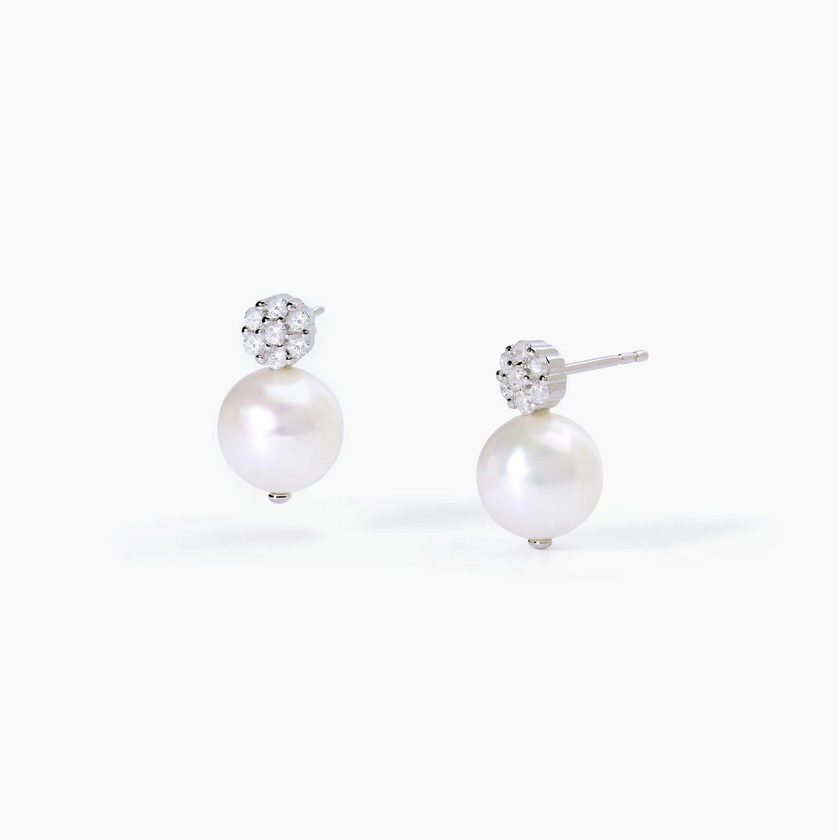 Orecchini con perla coltivata e zirconi a fiore Mabina Gioielli 563603