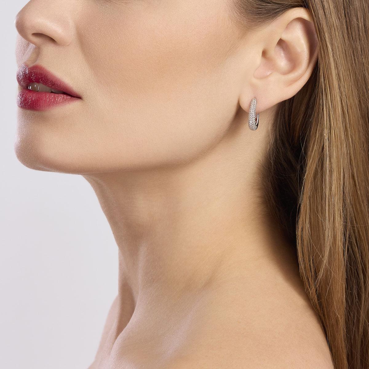 Pendientes de gota en plata con circonios Mabina Joyas 563776