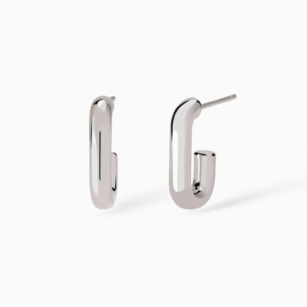 Mabina Silver Rectangular Earrings 563839