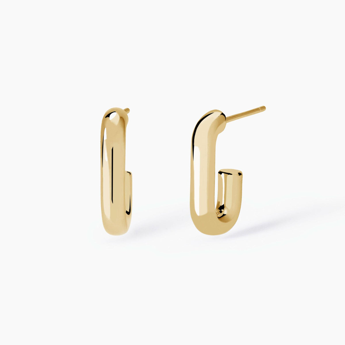 Mabina Gioielli Rectangular Chunky Gold Plated Earrings 563840