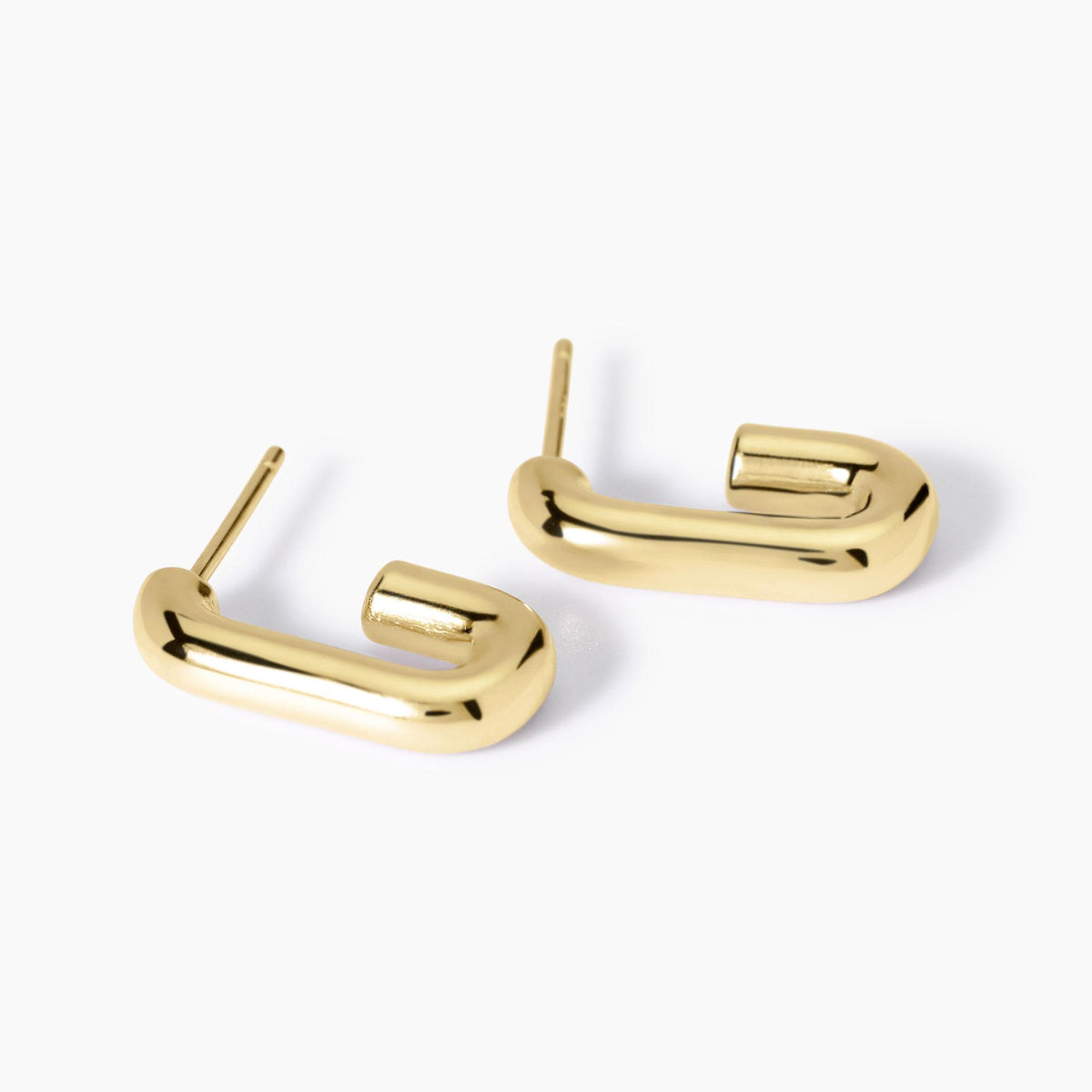 Mabina Gioielli Rectangular Chunky Gold Plated Earrings 563840